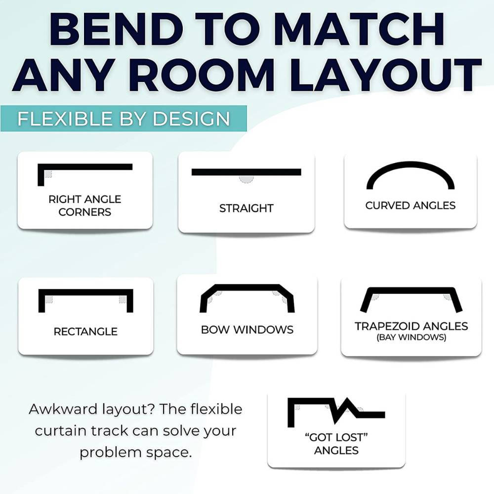 Bendable Curtain Track Ceiling Mount